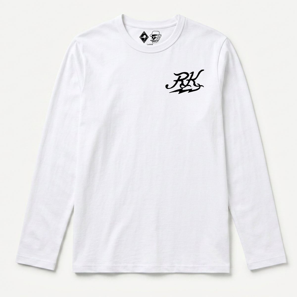 RUM KNUCKLES GHOST RIDER Long Sleeve Tee - White - front