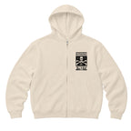 RUM KNUCKLES BAR & GRILL Zip Hoodie - Ecru - front
