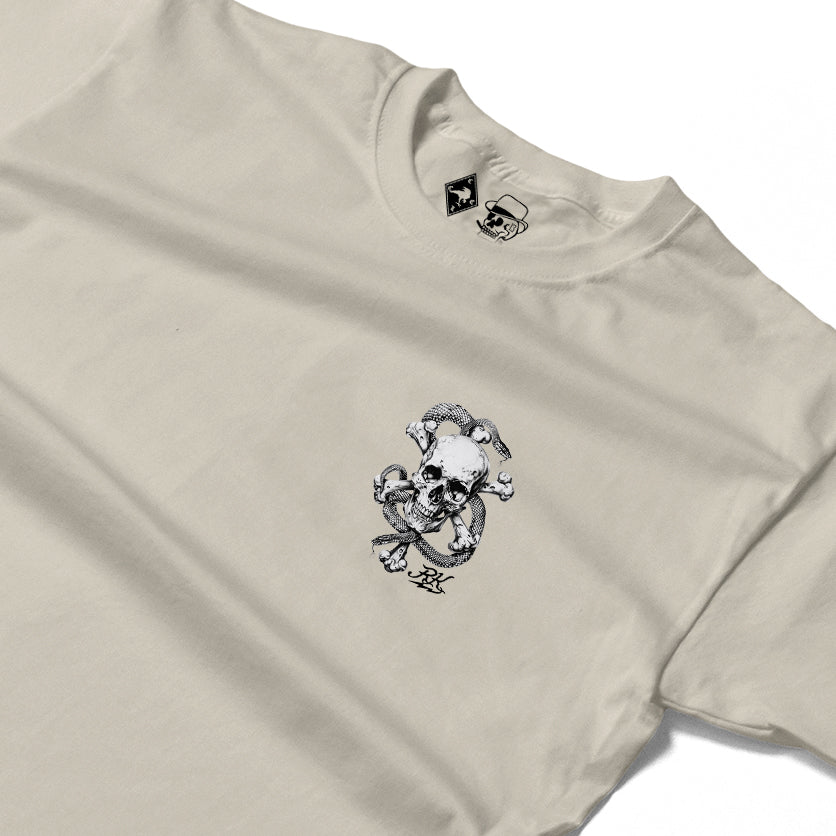 RUM KNUCKLES CROSS BONES Long Sleeve Tee - Ecru - detail
