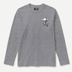 RUM KNUCKLES CROSS BONES Long Sleeve Tee - Heather Grey - front