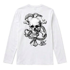RUM KNUCKLES CROSS BONES Long Sleeve Tee - White - back
