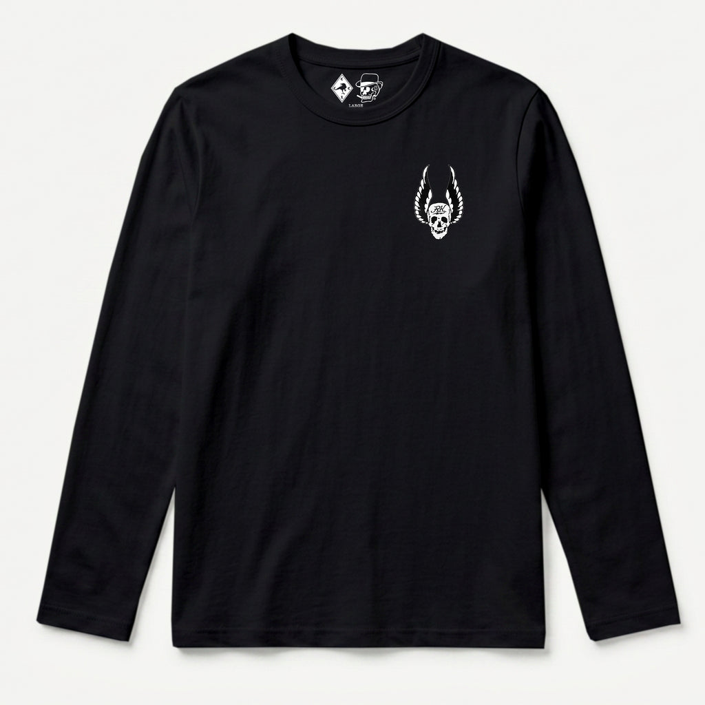 RUM KNUCKLES WINGS Long Sleeve Tee - Black - front