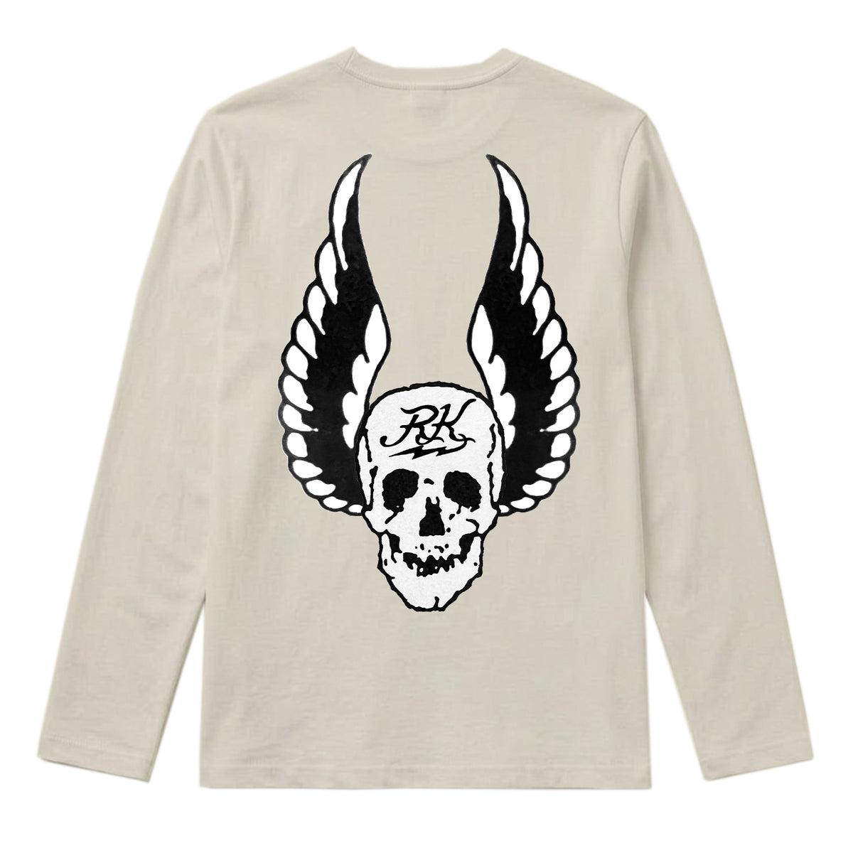 RUM KNUCKLES WINGS Long Sleeve Tee - Ecru - back