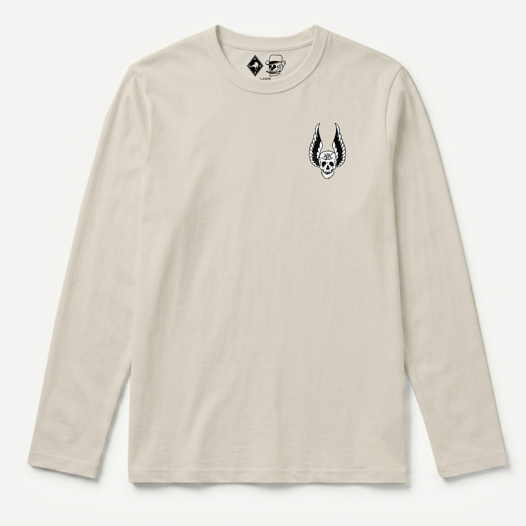RUM KNUCKLES WINGS Long Sleeve Tee - Ecru - front