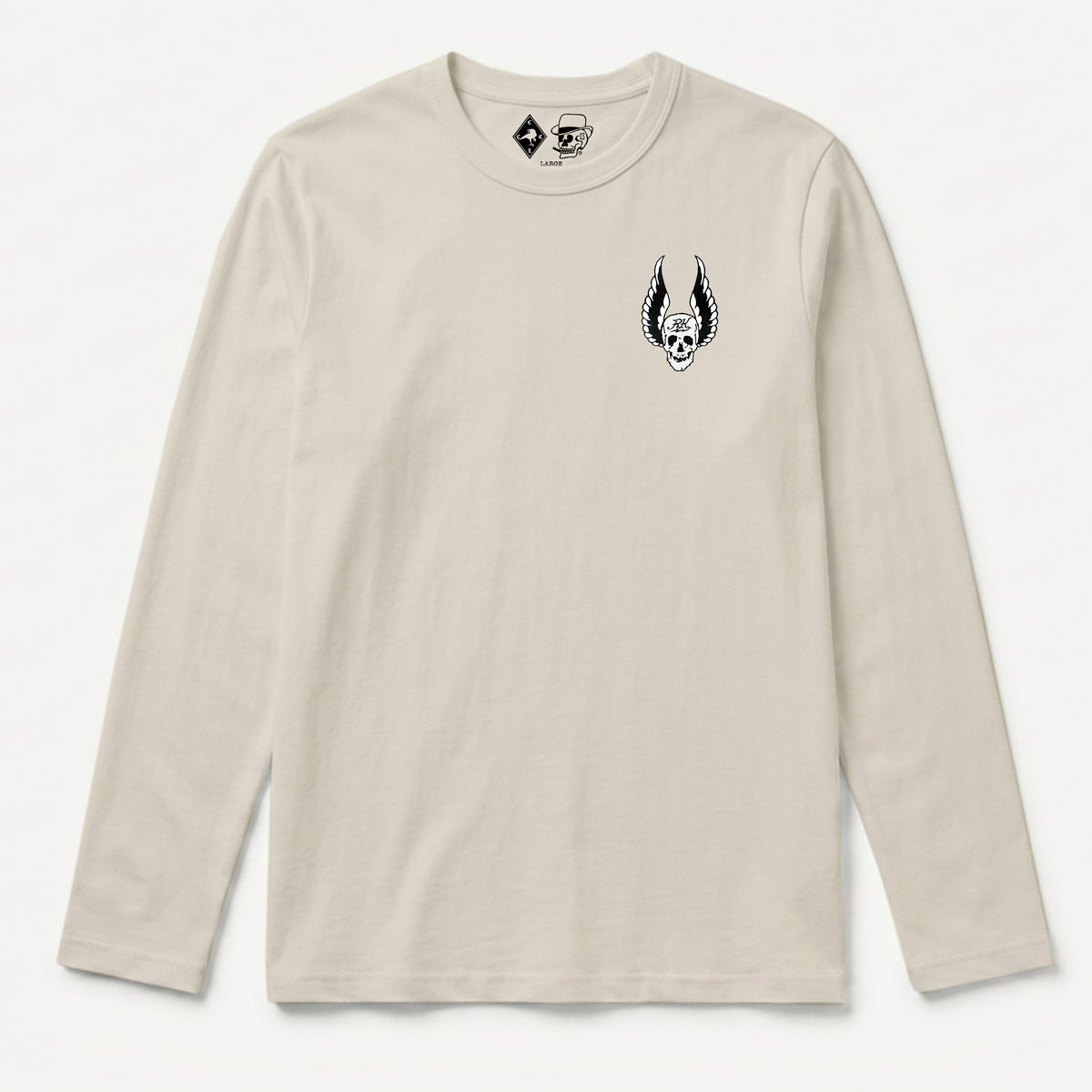 RUM KNUCKLES WINGS Long Sleeve Tee - Ecru - front