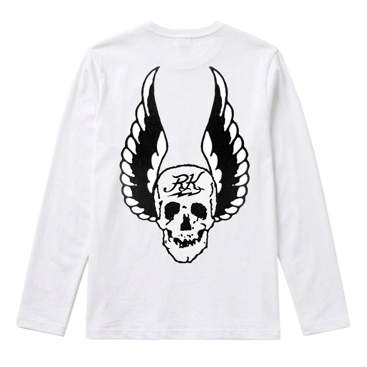 RUM KNUCKLES WINGS Long Sleeve Tee - White - back