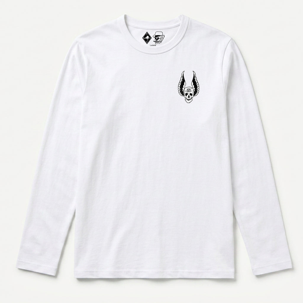 RUM KNUCKLES WINGS Long Sleeve Tee - White - front