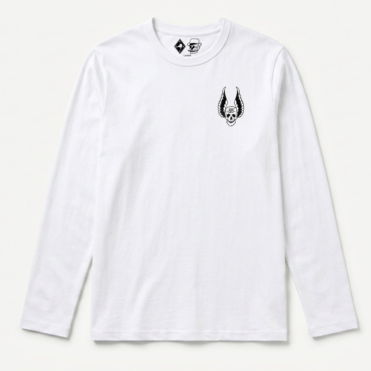 RUM KNUCKLES WINGS Long Sleeve Tee - White - front