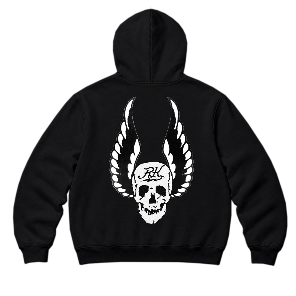 RUM KNUCKLES WINGS Zip Hoodie - Black - back