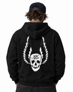 RUM KNUCKLES WINGS Zip Hoodie - Black - model back