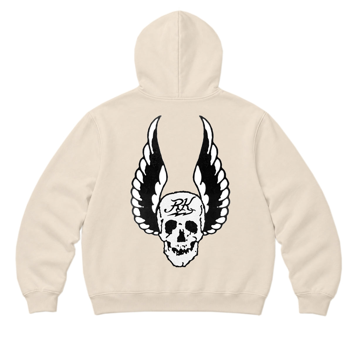 RUM KNUCKLES WINGS Zip Hoodie - Ecru - back