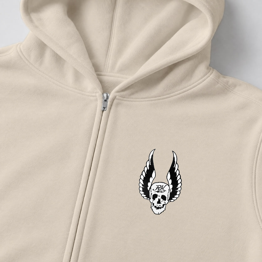 RUM KNUCKLES WINGS Zip Hoodie - Ecru - detail