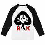 RUM KNUCKLES RK SPADE 13 Baseball Tee - White/Black - back
