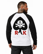 RUM KNUCKLES RK SPADE 13 Baseball Tee - White/Black - model back
