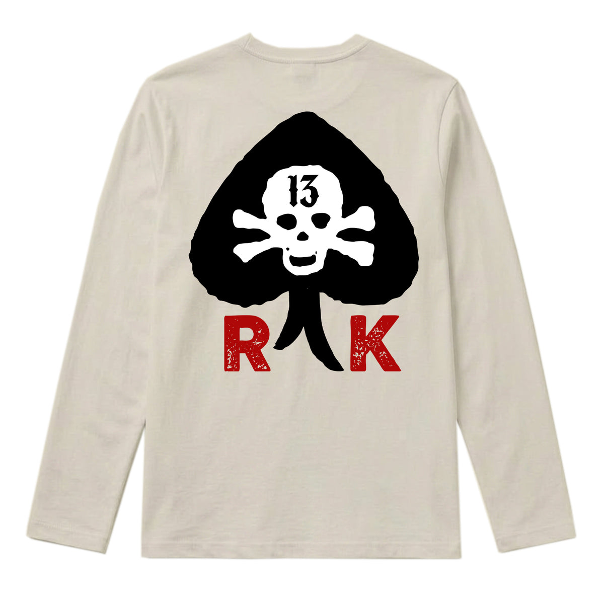 RUM KNUCKLES RK SPADE 13 Long Sleeve Tee - Ecru - back