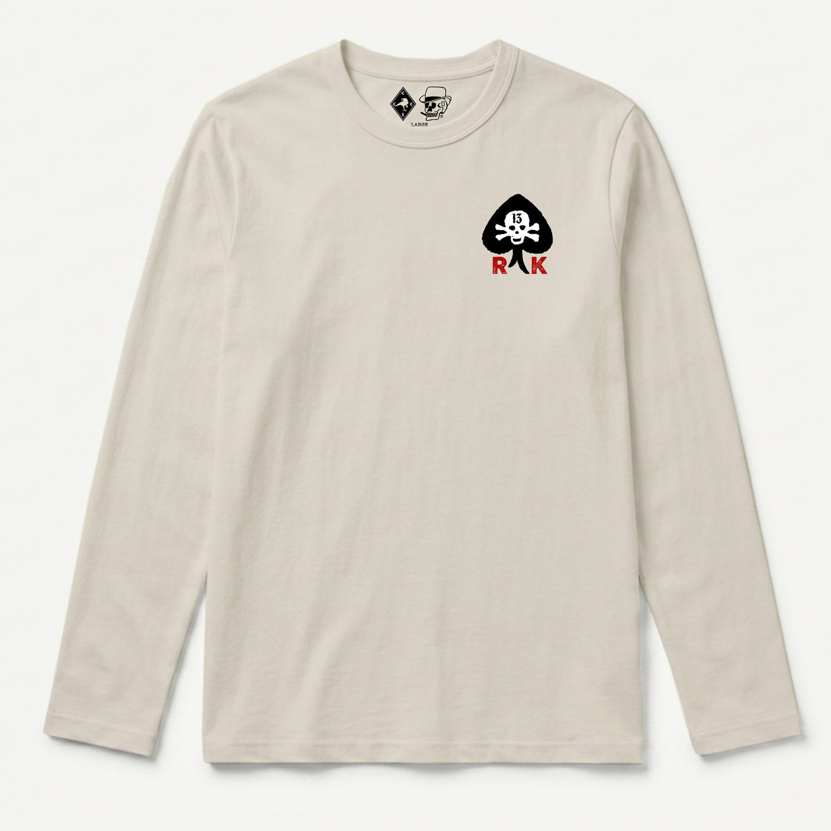 RUM KNUCKLES RK SPADE 13 Long Sleeve Tee - Ecru - front