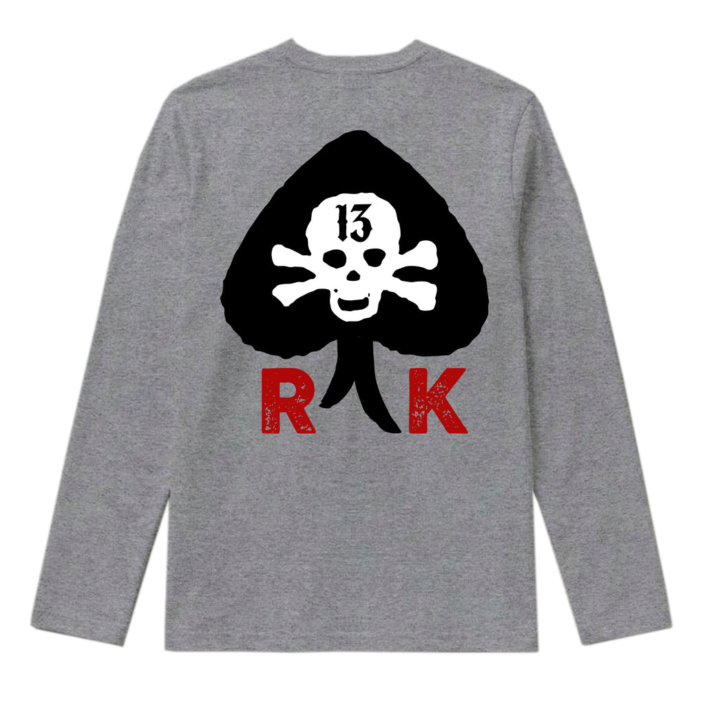 RUM KNUCKLES RK SPADE 13 Long Sleeve Tee - Heather Grey - back