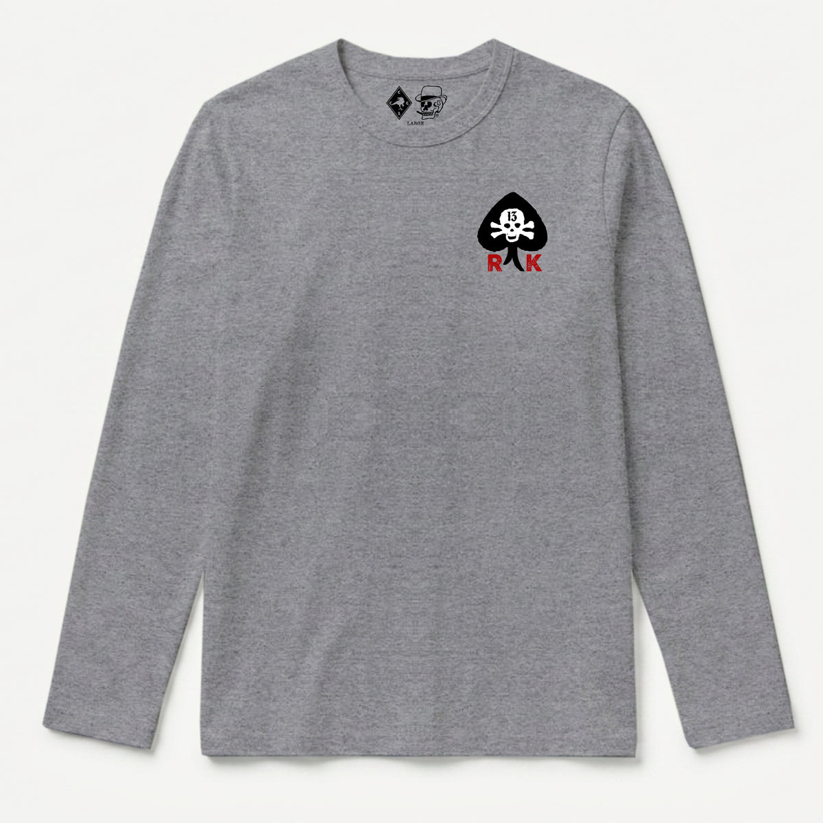 RUM KNUCKLES RK SPADE 13 Long Sleeve Tee - Heather Grey - front