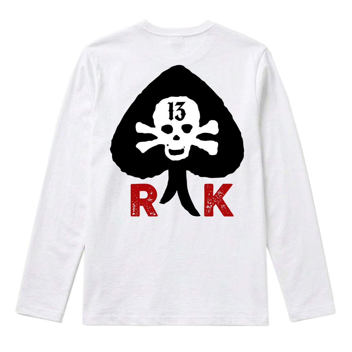 RUM KNUCKLES RK SPADE 13 Long Sleeve Tee - White - back