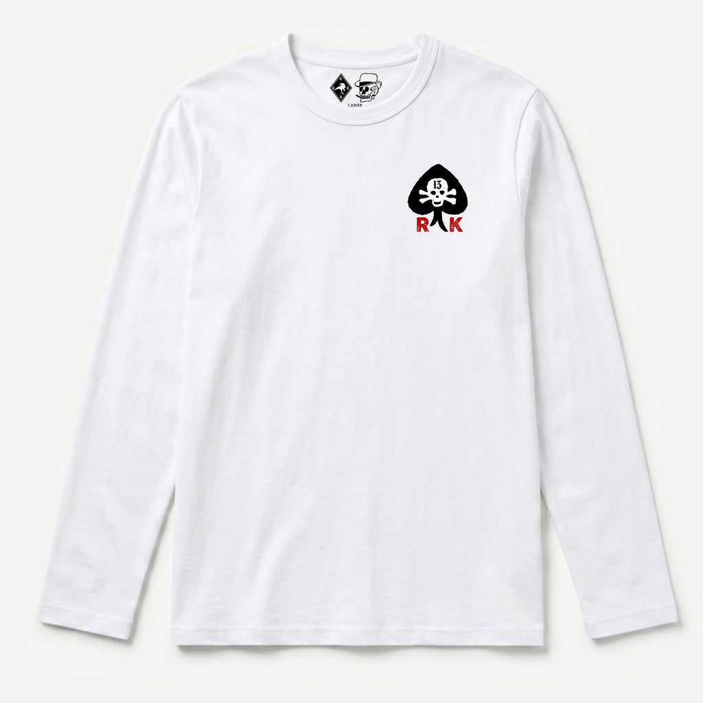 RUM KNUCKLES RK SPADE 13 Long Sleeve Tee - White - front