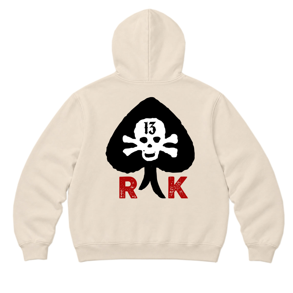 RUM KNUCKLES RK SPADE 13 Zip Hoodie - Ecru - back