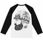 RUM KNUCKLES SOLDIER Baseball Tee - White/Black - back