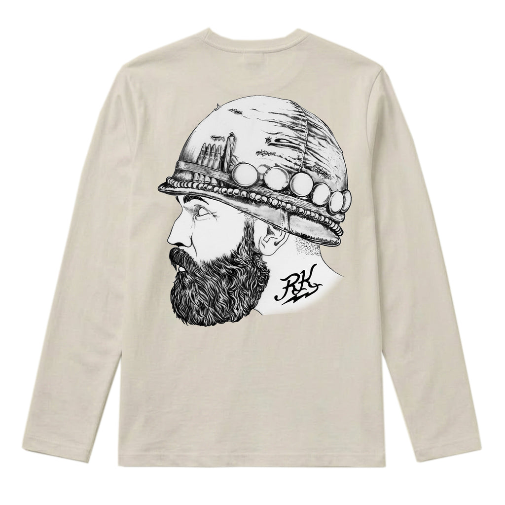 RUM KNUCKLES SOLDIER Long Sleeve Tee - Ecru - back
