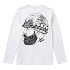 RUM KNUCKLES SOLDIER Long Sleeve Tee - White - back