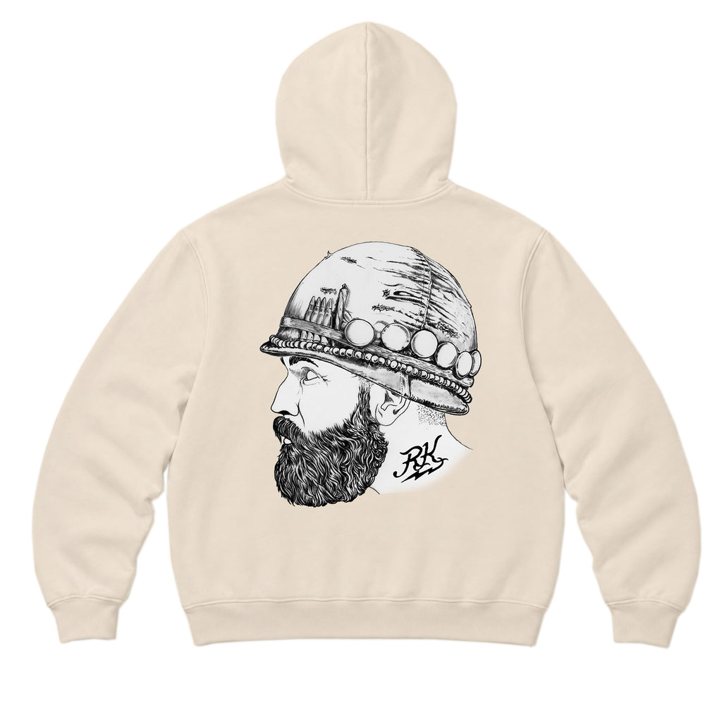 RUM KNUCKLES SOLDIER Zip Hoodie - Ecru - back