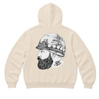 RUM KNUCKLES SOLDIER Zip Hoodie - Ecru - back