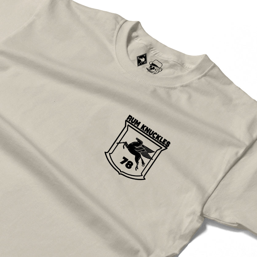 RUM KNUCKLES FLYING HORSE Long Sleeve Tee - Ecru - detail