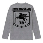 RUM KNUCKLES FLYING HORSE Long Sleeve Tee - Heather Grey - back