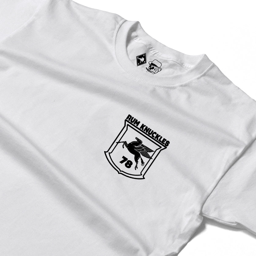 RUM KNUCKLES FLYING HORSE Long Sleeve Tee - White - detail