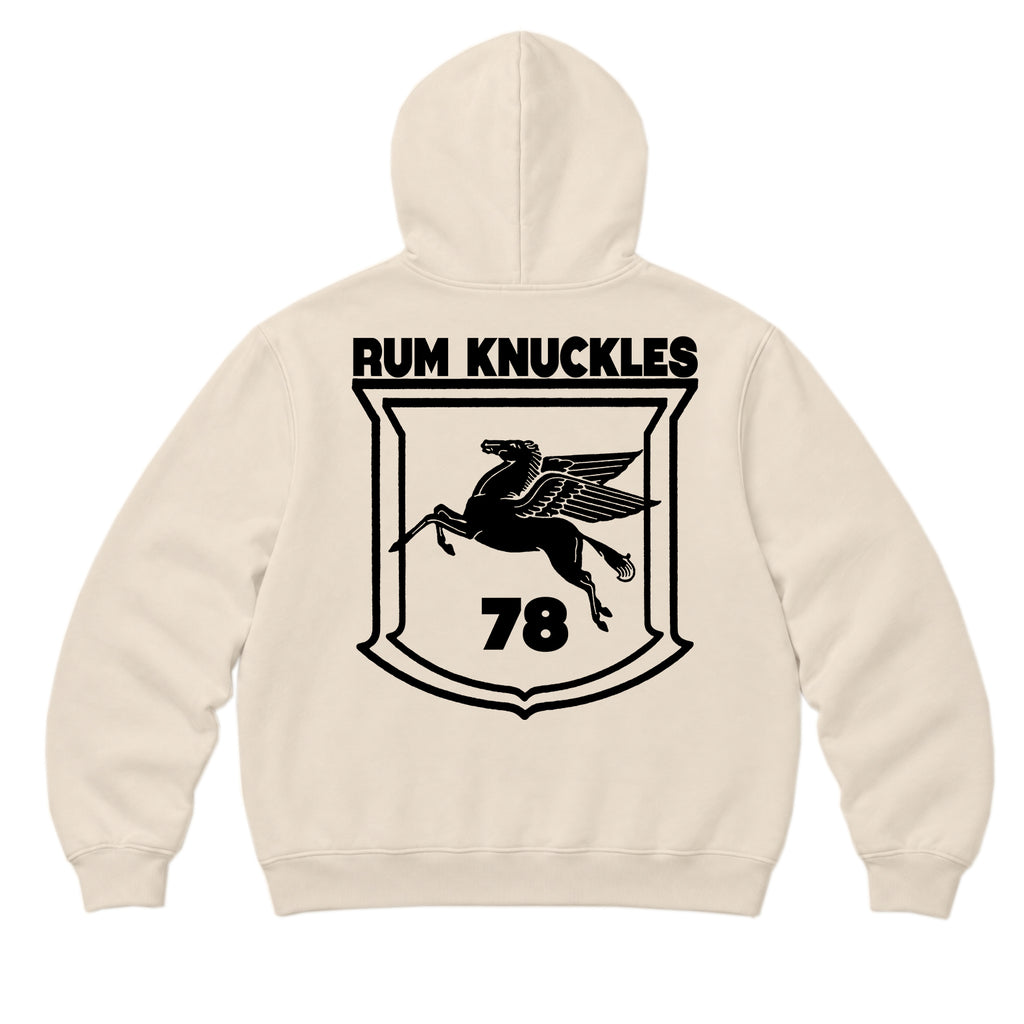 RUM KNUCKLES FLYING HORSE Zip Hoodie - Ecru - back