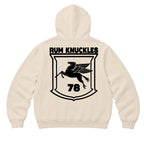 RUM KNUCKLES FLYING HORSE Zip Hoodie - Ecru - back