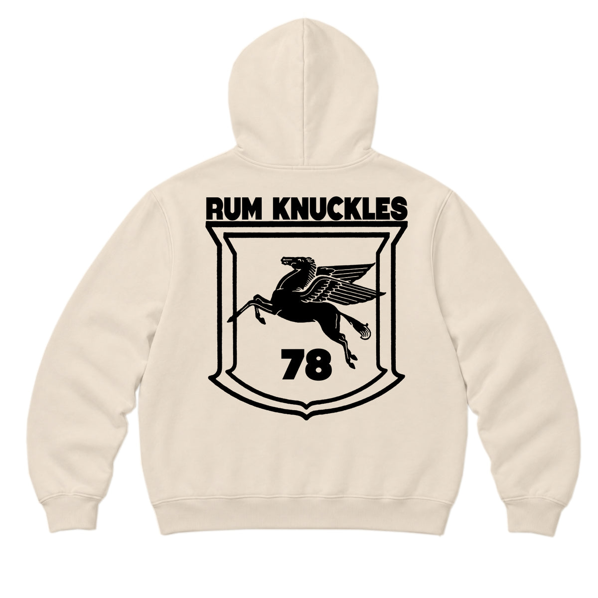 RUM KNUCKLES FLYING HORSE Zip Hoodie - Ecru - back
