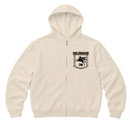 RUM KNUCKLES FLYING HORSE Zip Hoodie - Ecru - front