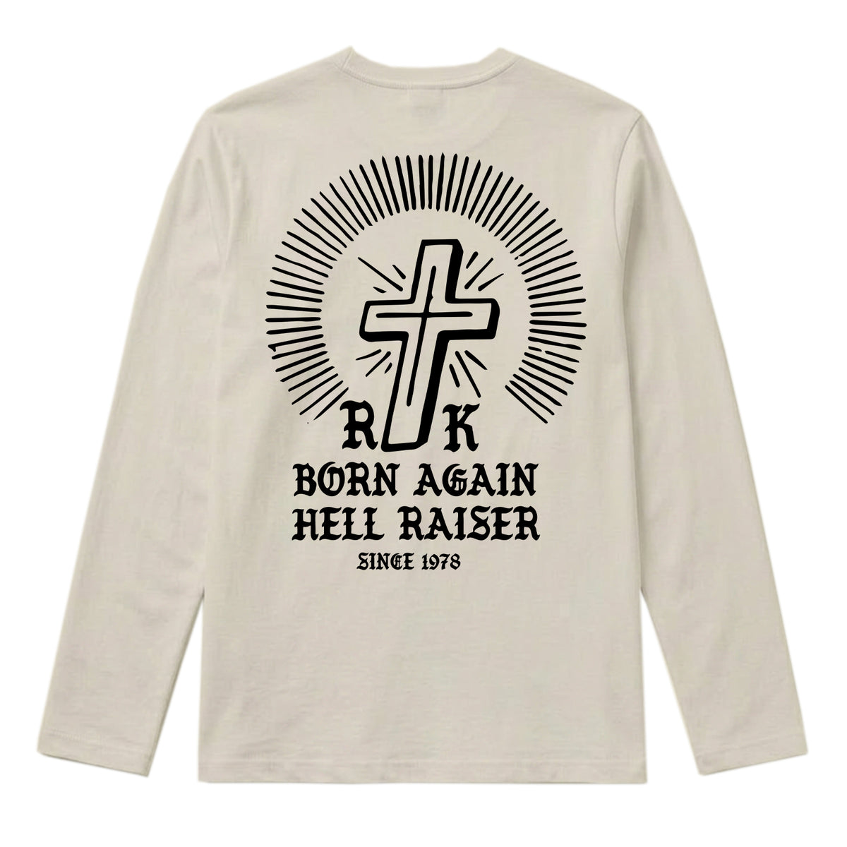 RUM KNUCKLES BORN AGAIN Long Sleeve Tee - Ecru - back