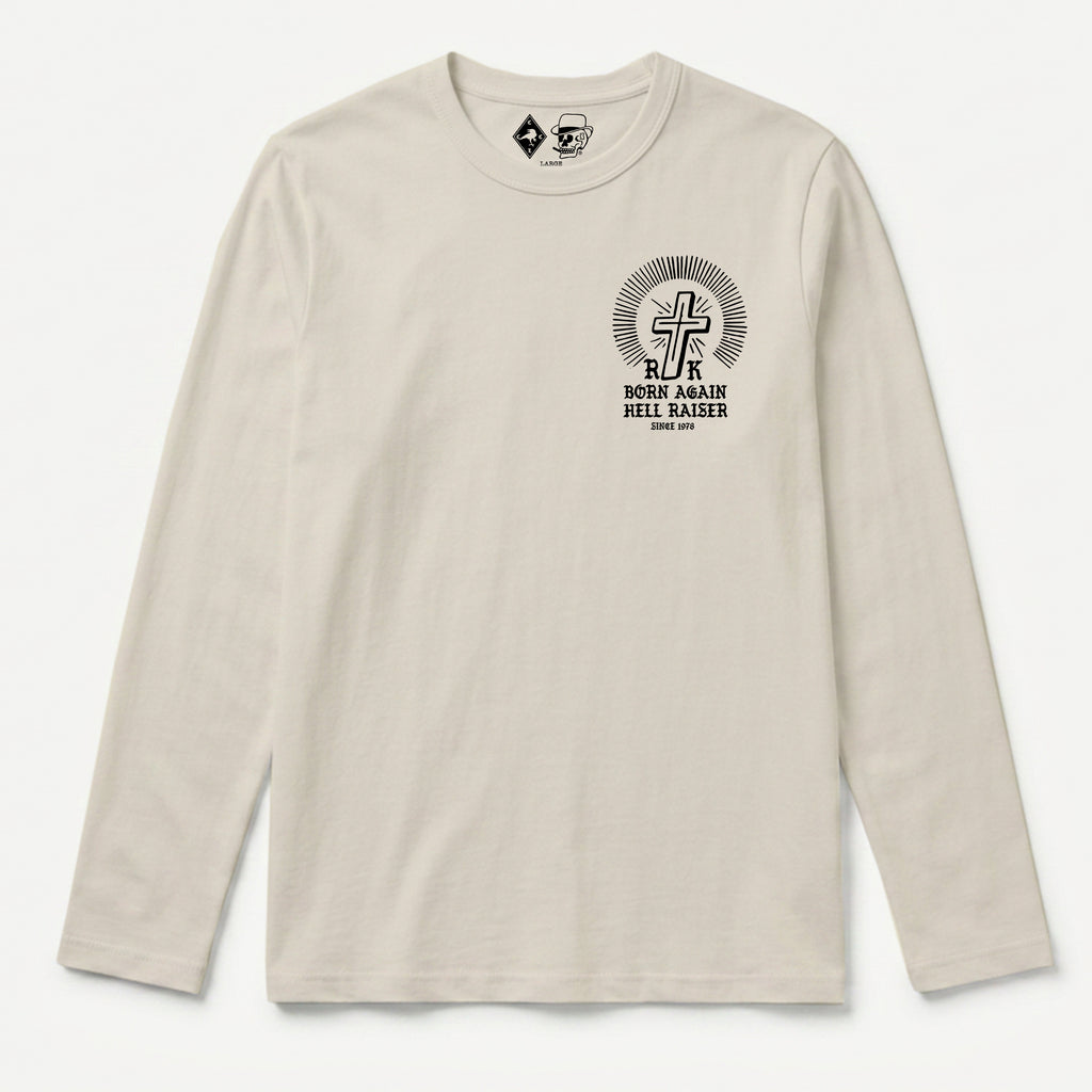 RUM KNUCKLES BORN AGAIN Long Sleeve Tee - Ecru - front