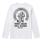 RUM KNUCKLES BORN AGAIN Long Sleeve Tee - White - back