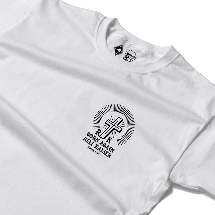 RUM KNUCKLES BORN AGAIN Long Sleeve Tee - White - detail