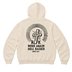 RUM KNUCKLES BORN AGAIN Zip Hoodie - Ecru - back