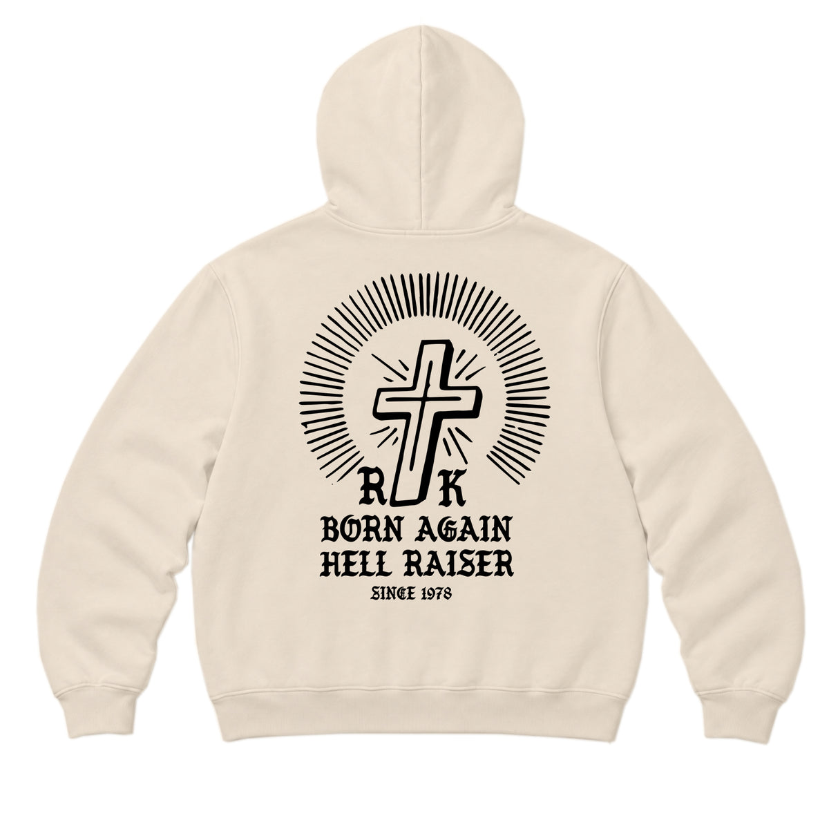 RUM KNUCKLES BORN AGAIN Zip Hoodie - Ecru - back