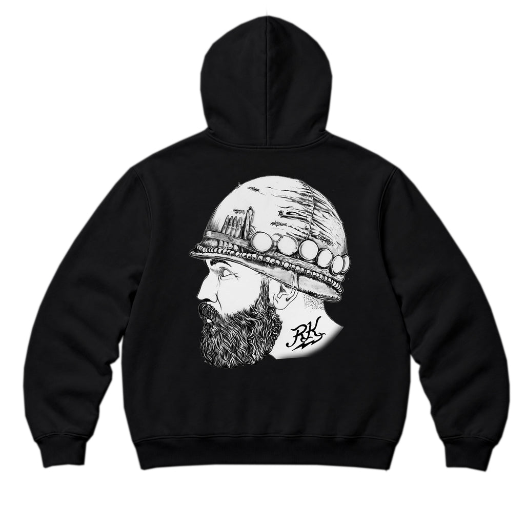 RUM KNUCKLES SOLDIER Zip Hoodie - Black - back