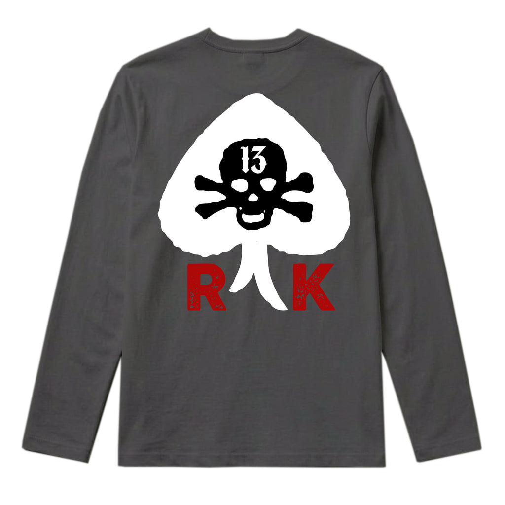 RUM KNUCKLES RK SPADE 13 Long Sleeve Tee - Charcoal - back