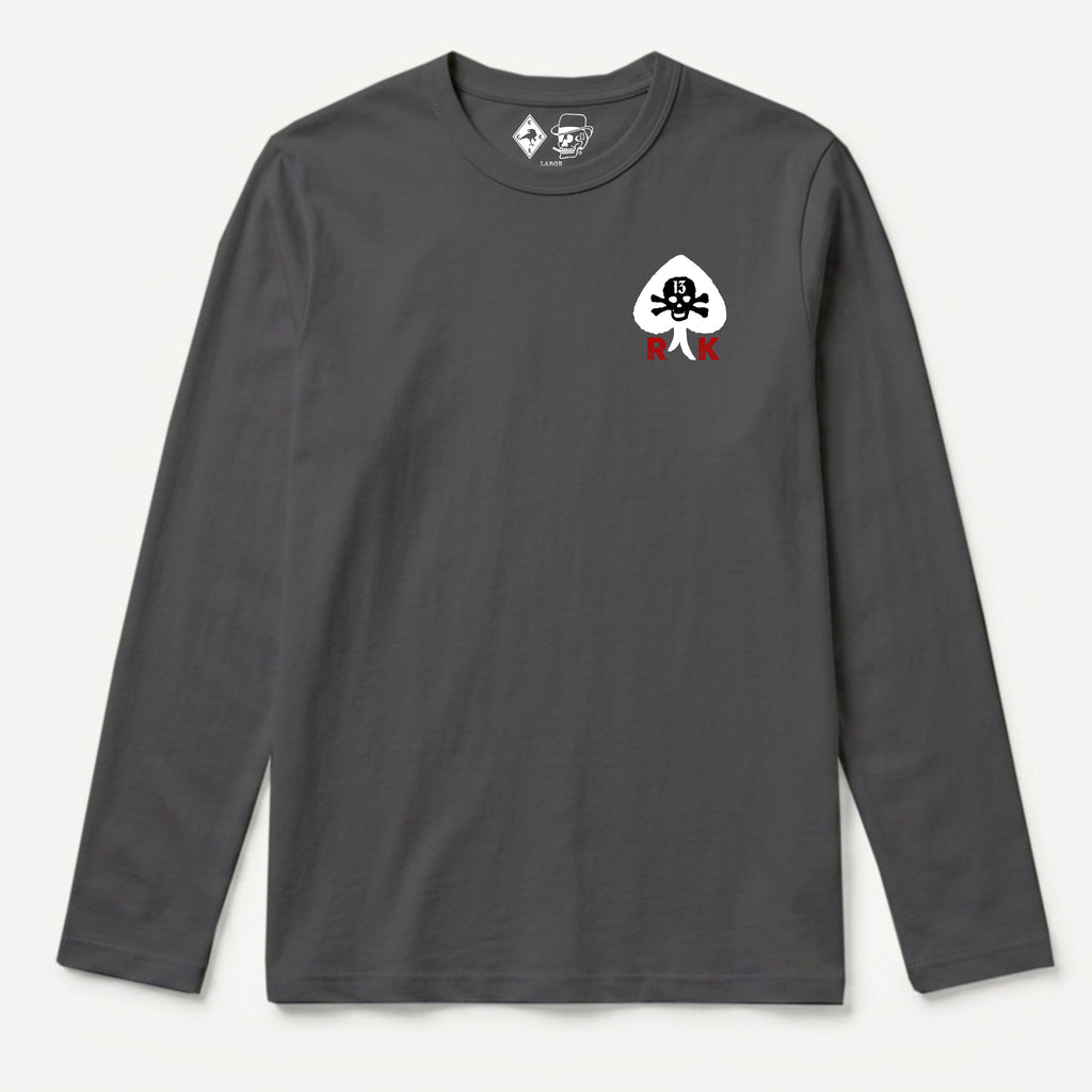 RUM KNUCKLES RK SPADE 13 Long Sleeve Tee - Charcoal - front