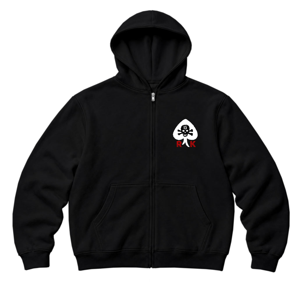 RUM KNUCKLES RK SPADE 13 Zip Hoodie - Black - front