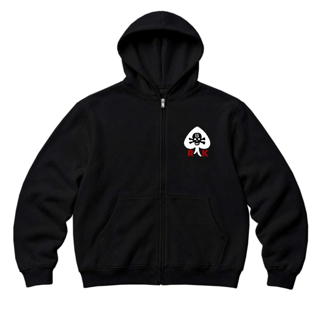 RUM KNUCKLES RK SPADE 13 Zip Hoodie - Black - front