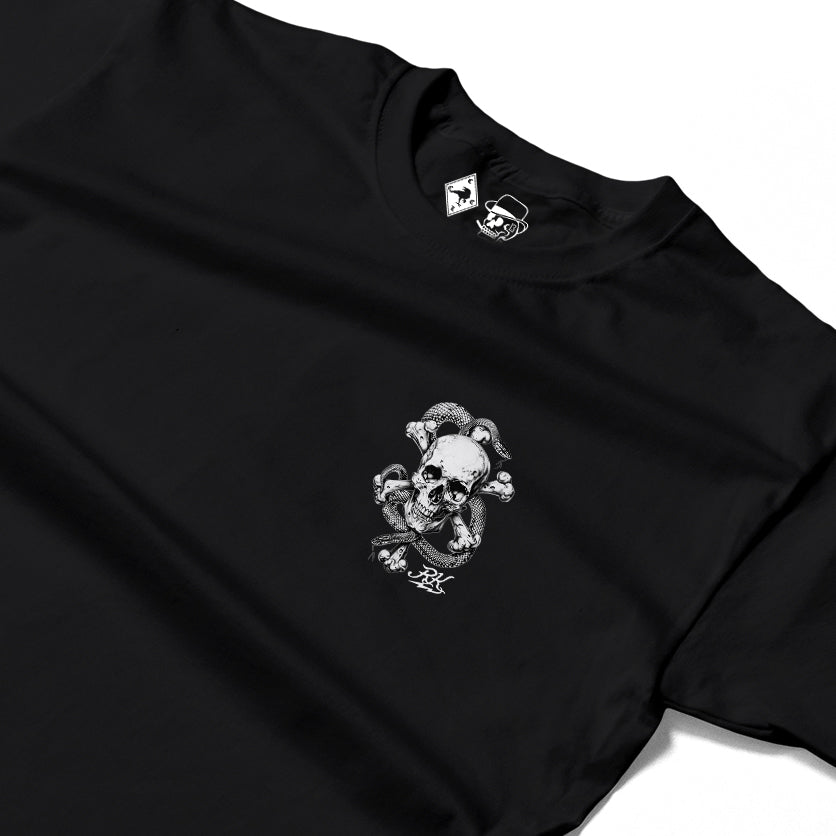 RUM KNUCKLES CROSS BONES Long Sleeve Tee - Black - detail