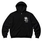 RUM KNUCKLES CROSS BONES Zip Hoodie - Black - front